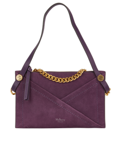 M Zipped Pouch Bag, Suede, Purple, YVP, DB, 3*